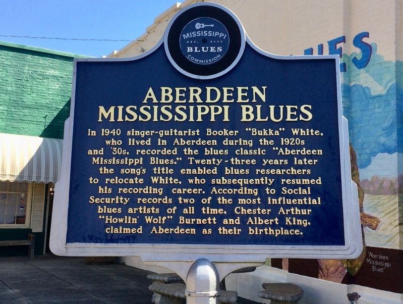 Aberdeen Mississippi Blues Marker (Front) image. Click for full size.