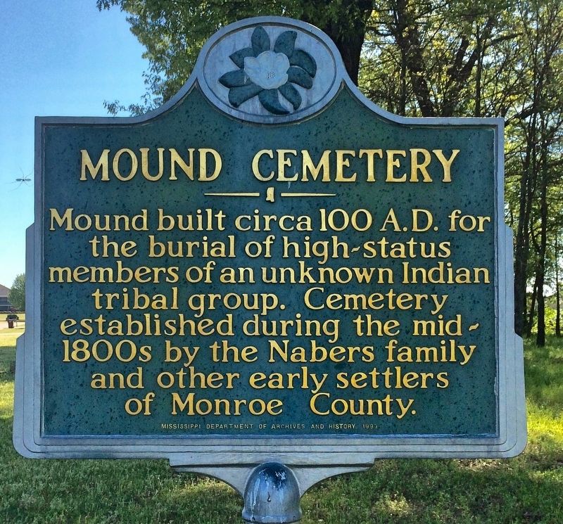 Mound Cemetery Marker. Click for full size. Mound Cemetery Marker image. Click for full size.