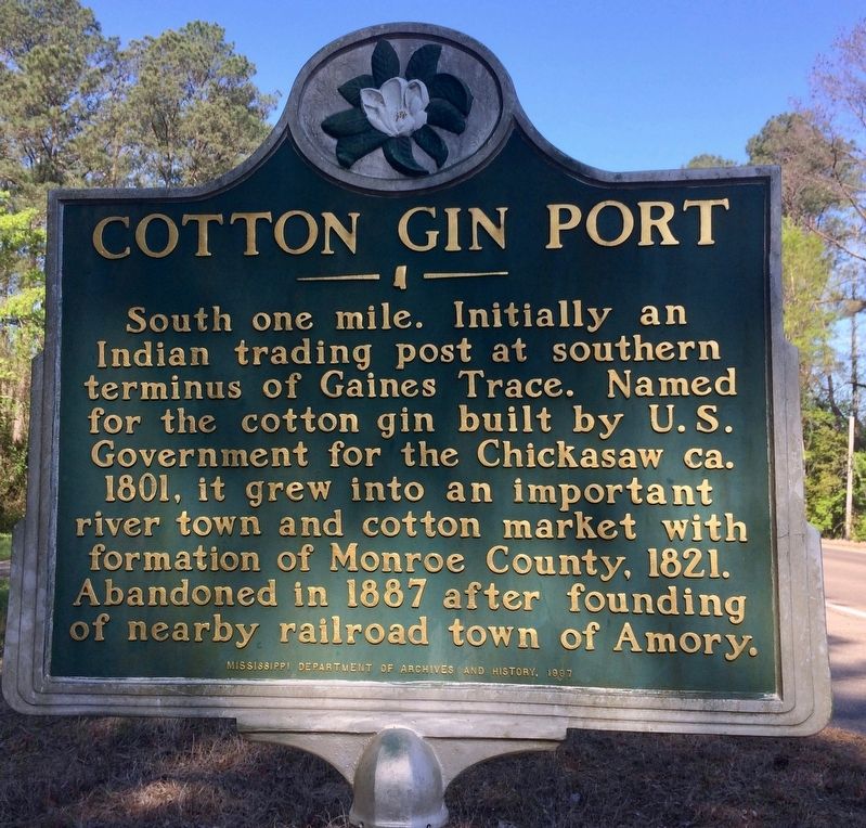 Cotton Gin Port Marker image. Click for full size.