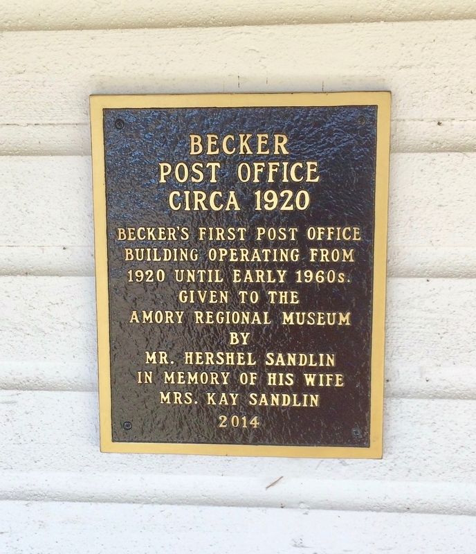 Becker Post Office Marker image. Click for full size.