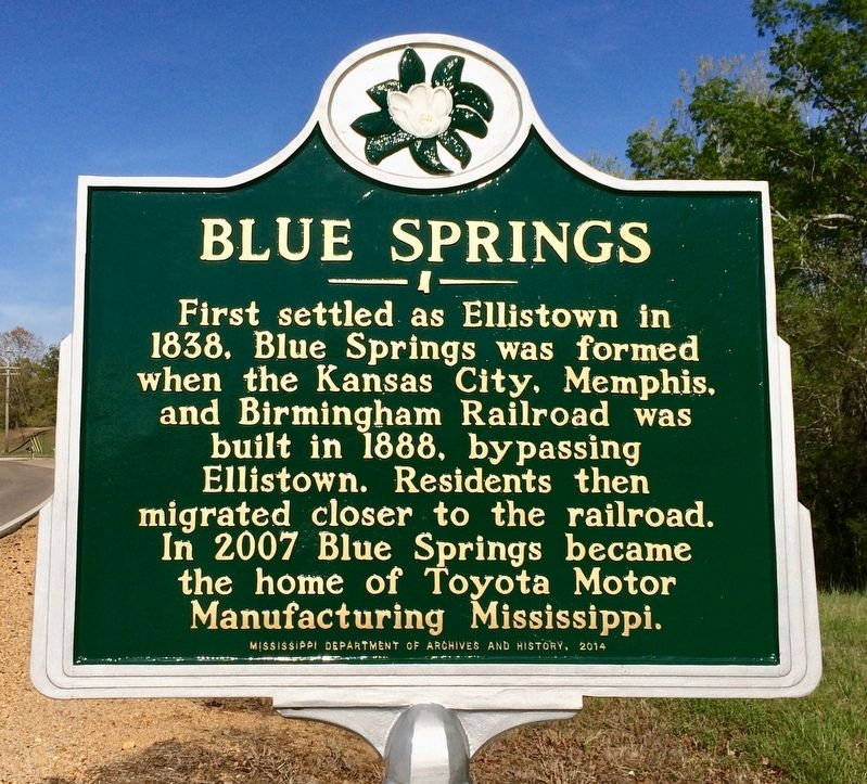Blue Springs Marker image. Click for full size.