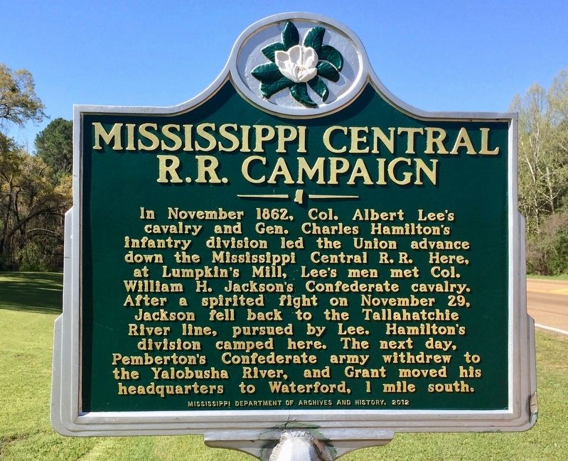 Mississipi Central R.R. Campaign Marker. Click for full size. Mississipi Central R.R. Campaign Marker image. Click for full size.