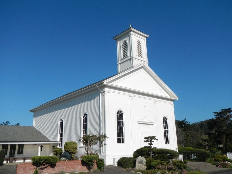 Tomales Presbyterian Church and Marker image. Click for full size.