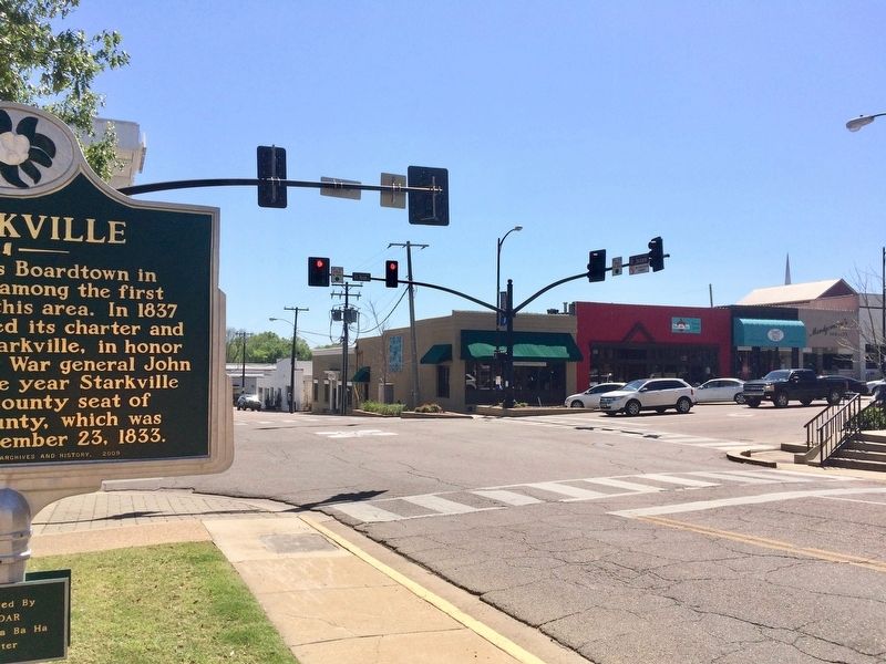 View from marker towards intersection of West Main and Caldwell Streets. image. Click for full size.