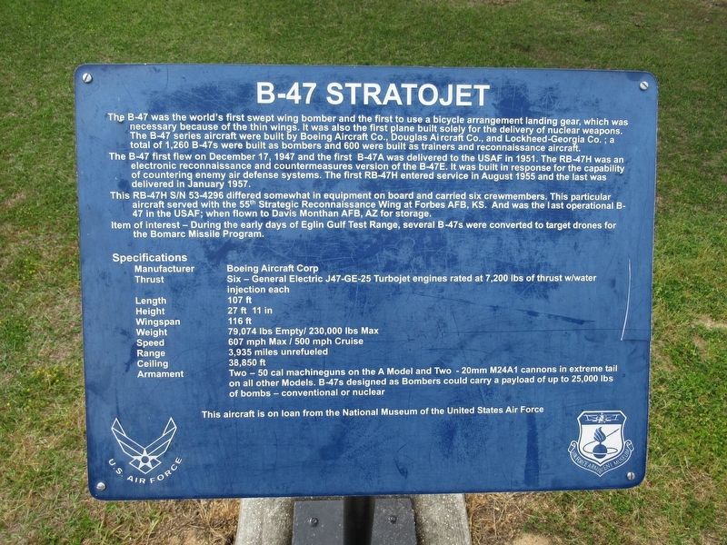 B-47 Stratojet Marker. Click for full size. B-47 Stratojet Marker image. Click for full size.