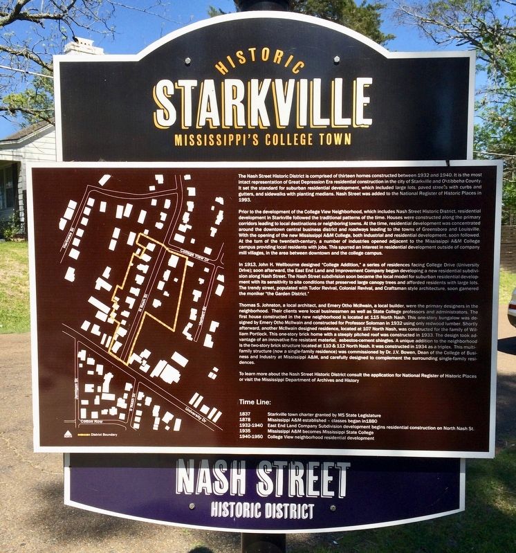 Another Nash Street Historic District Marker. image. Click for full size.