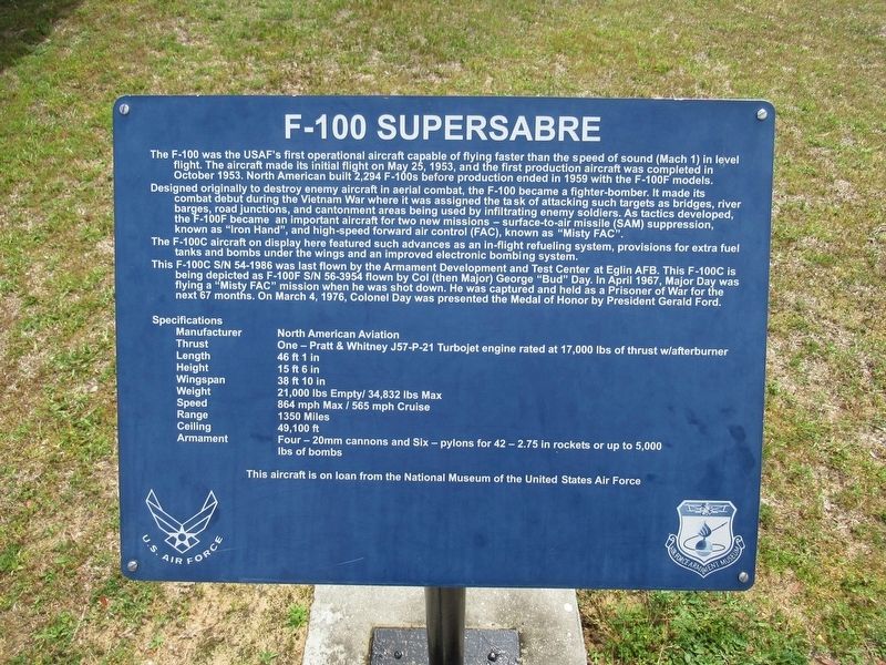 F-100 Supersabre Marker image. Click for full size.