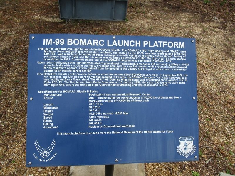 IM-99 BOMARC Launch Platform Marker image. Click for full size.