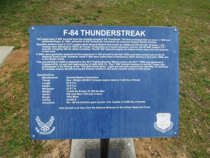 F-84 Thunderstreak Marker image. Click for full size.
