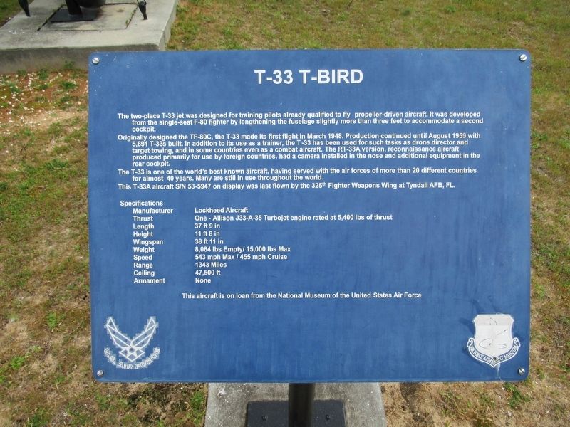 T-33 T-Bird Marker. Click for full size. T-33 T-Bird Marker image. Click for full size.
