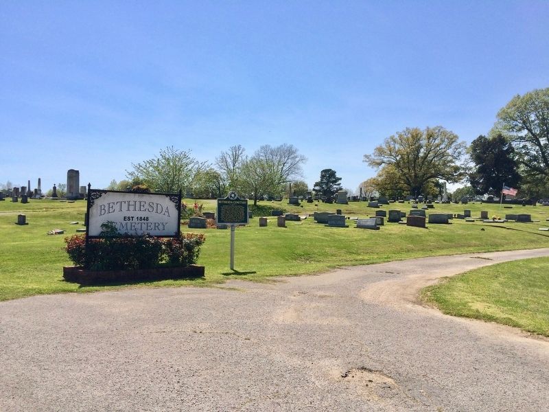 Bethesda Cemetery and the marker. image. Click for full size.