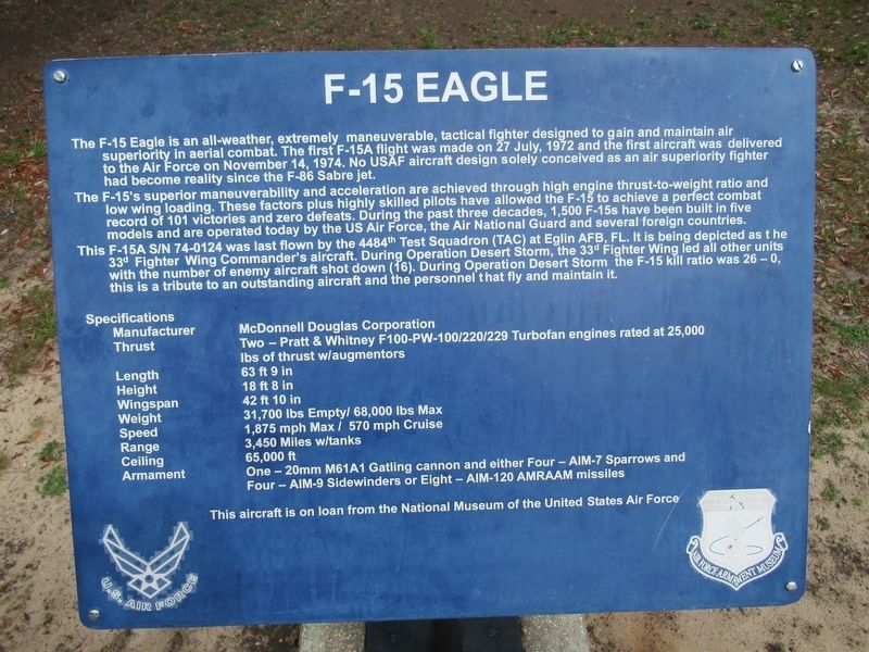 F-15 Eagle Marker. Click for full size. F-15 Eagle Marker image. Click for full size.
