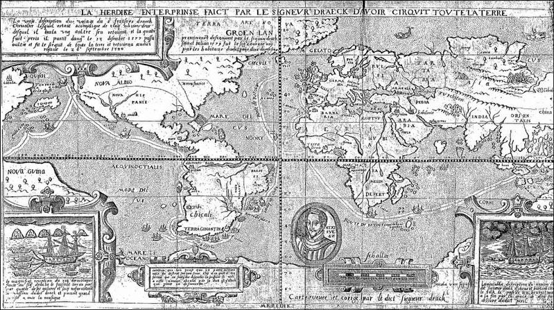 Map of Sir Francis Drake's Circumnavigation of the Globe 1577-1580 image. Click for full size.