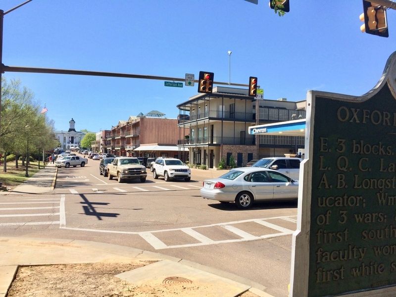 The view south, on Lamar Boulevard, towards the Lafayette County Courthouse.. Click for full size. The view south, on Lamar Boulevard, towards the Lafayette County Courthouse. image. Click for full size.