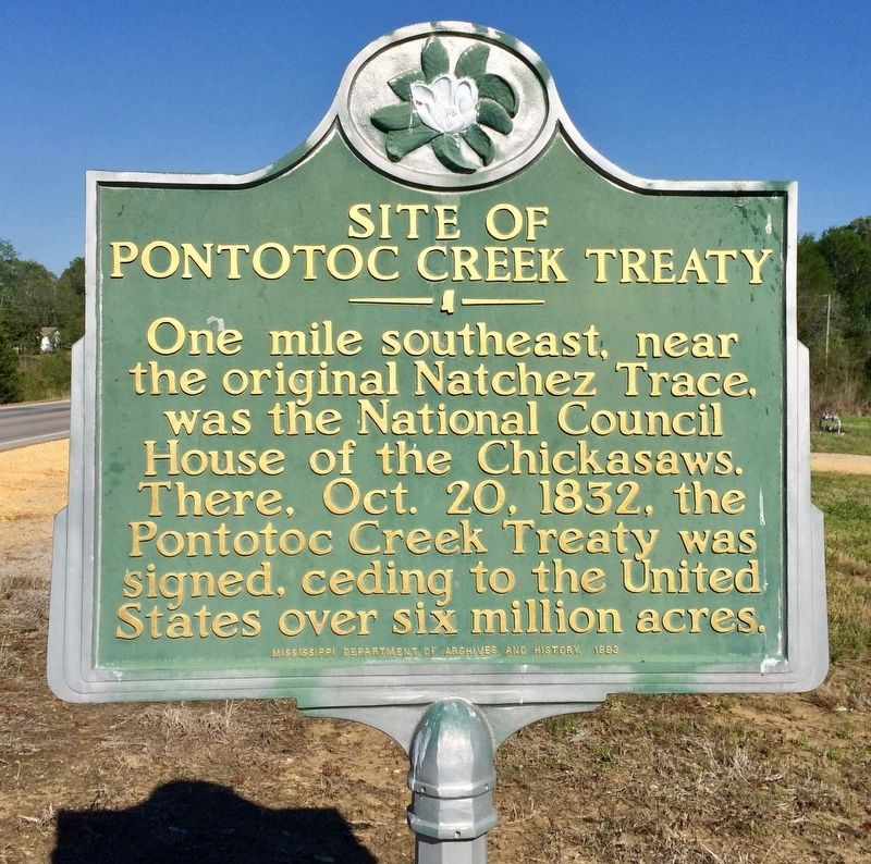 Site of Pontotoc Creek Treaty Marker image. Click for full size.