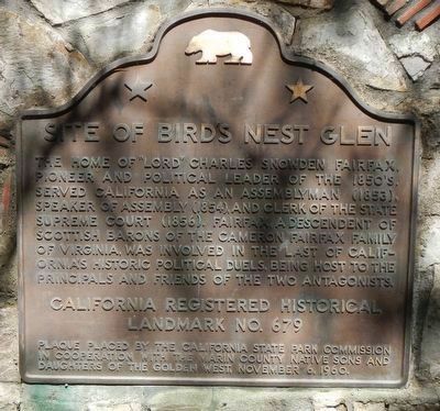 Site of Birds Nest Glen Marker. Click for full size. Site of Birds Nest Glen Marker image. Click for full size.