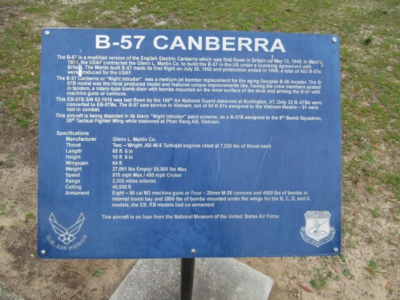 B-57 Canberra Marker image. Click for full size.