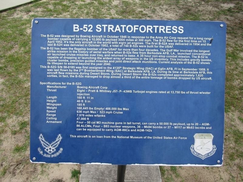 B-52 Stratofortress Marker. Click for full size. B-52 Stratofortress Marker image. Click for full size.