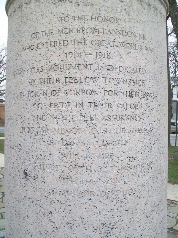 Lansdowne World War Monument Dedication image. Click for full size.