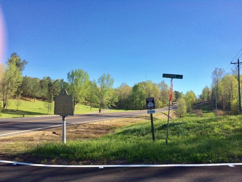 View of marker looking south on MS-15. image. Click for full size.