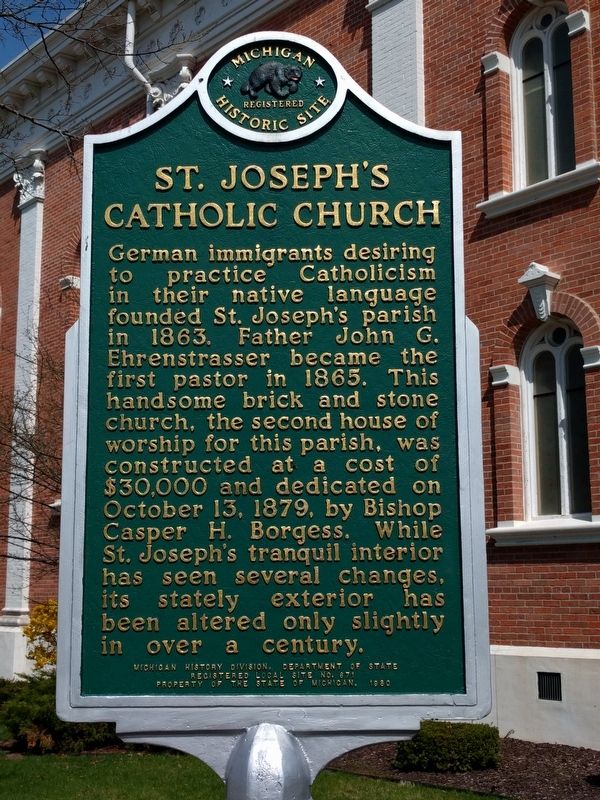 St. Joseph's Catholic Church Marker. Click for full size. St. Joseph's Catholic Church Marker image. Click for full size.