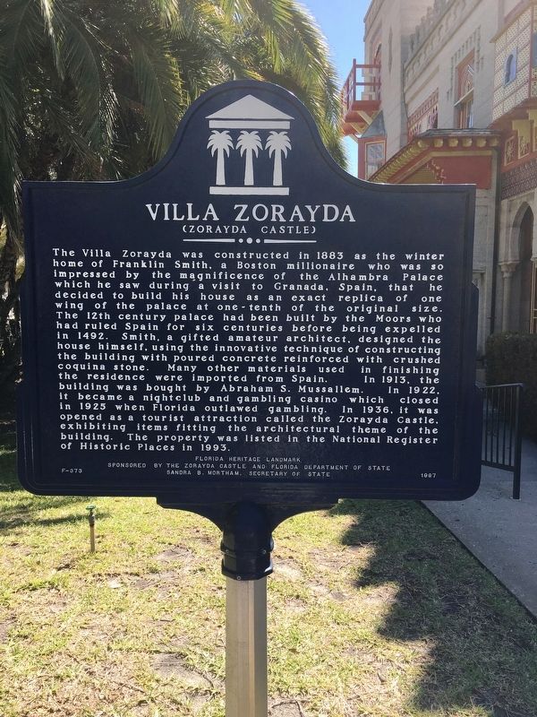 Villa Zorayda Marker image. Click for full size.