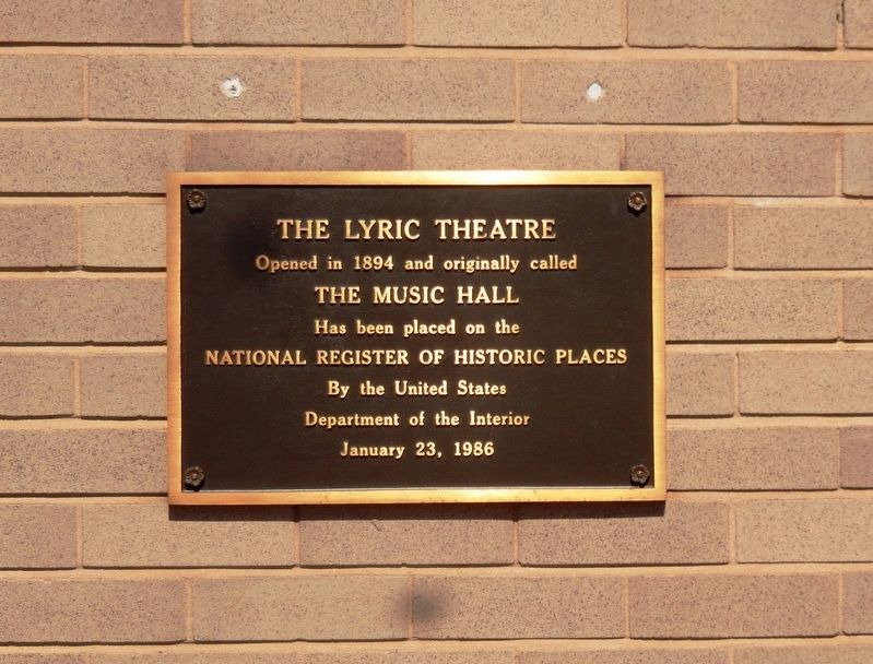 The Lyric Theatre Marker image. Click for full size.