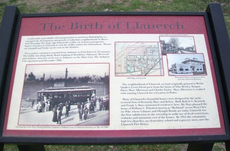 The Birth of Llanerch Marker. Click for full size. The Birth of Llanerch Marker image. Click for full size.