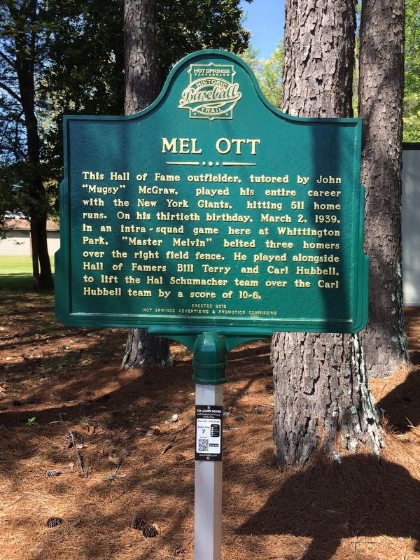 Mel Ott Marker. Click for full size. Mel Ott Marker image. Click for full size.