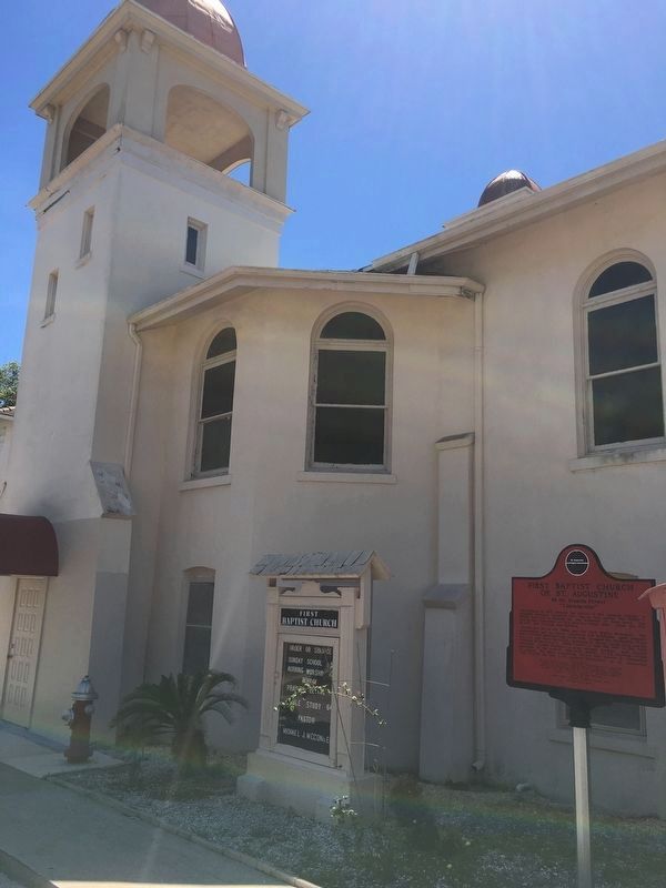 First Baptist Church of St. Augustine Marker image. Click for full size.
