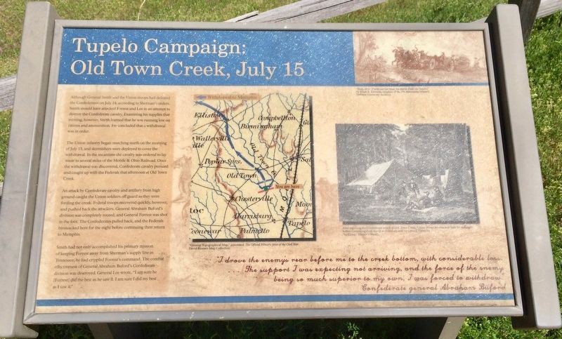 Tupelo Campaign: Old Town Creek, July 15 Marker image. Click for full size.