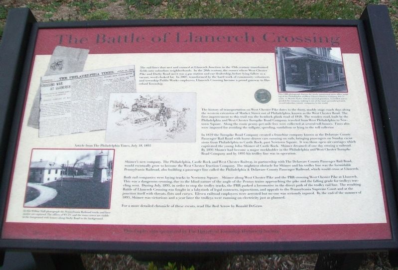 The Battle of Llanerch Crossing Marker image. Click for full size.