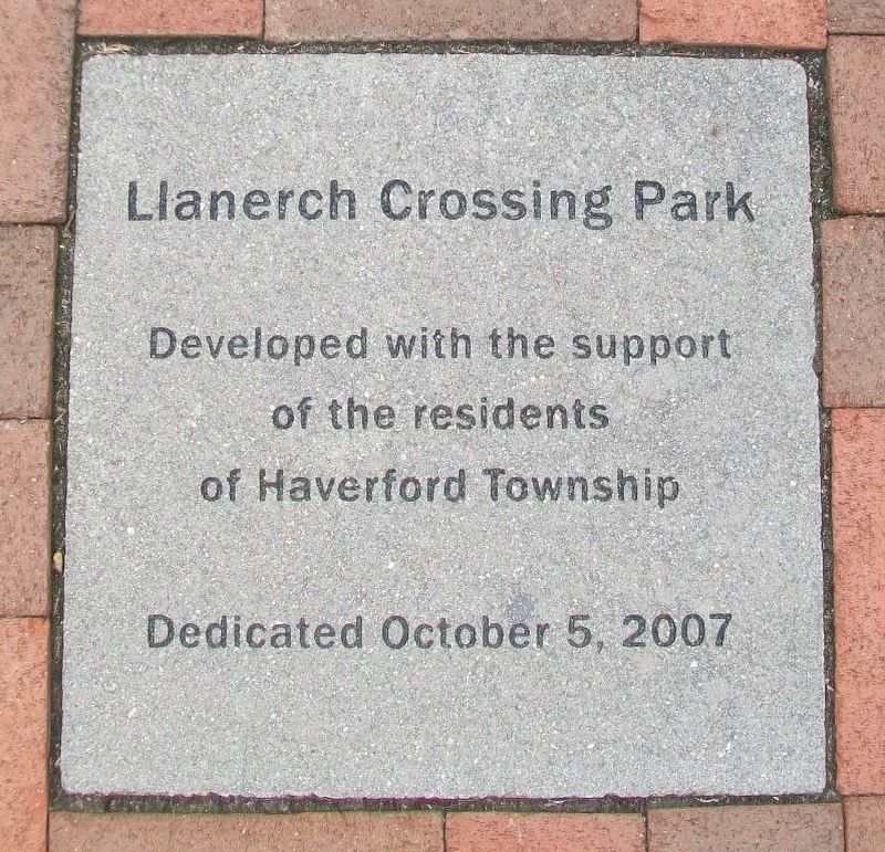 Llanerch Crossing Park Dedication Paver image. Click for full size.