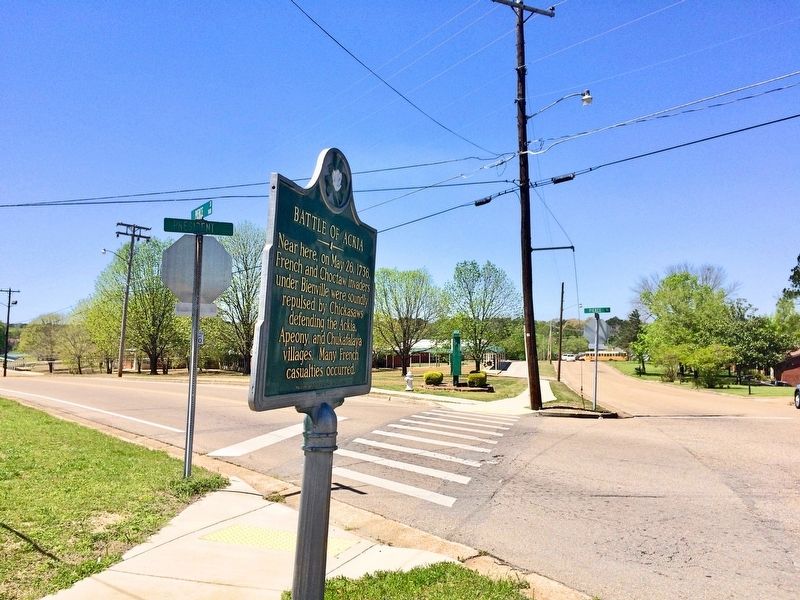 Battle of Ackia Marker at intersection of President Avenue & Pierce Street. image. Click for full size.