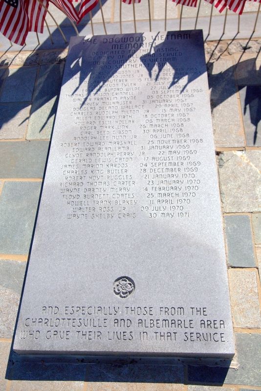 The Dogwood Vietnam Memorial Marker. Click for full size. The Dogwood Vietnam Memorial Marker image. Click for full size.
