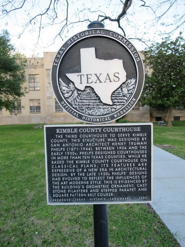 Kimble County Courthouse Marker image. Click for full size.