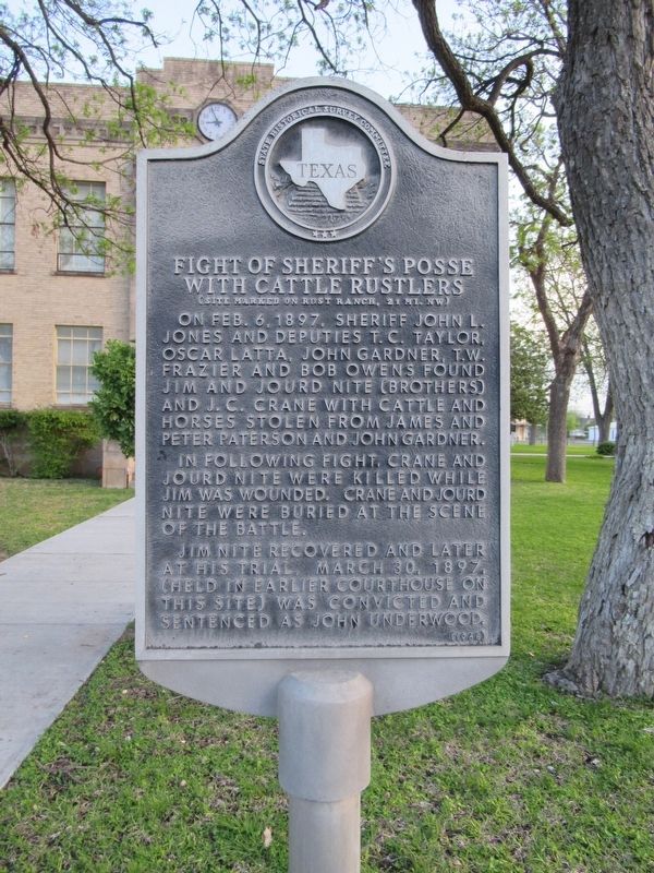 Fight of Sheriffs Posse with Cattle Rustlers Marker image. Click for full size.