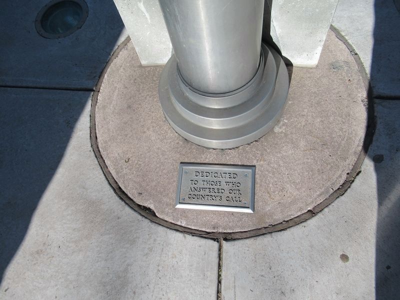 Plaque at Base of Flagpole image. Click for full size.