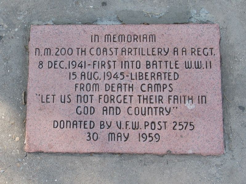 N.M. 200th Coast Artillery AA Regt. Marker image. Click for full size.
