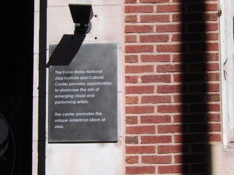 Eubie Blake National Jazz Institute and Cultural Center Marker-Right of front door image. Click for full size.