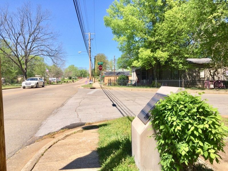 View of marker looking South on Green Street. image. Click for full size.