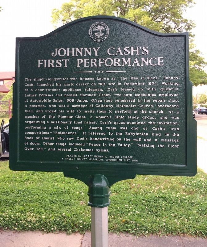 Johnny Cash's First Performance Marker image. Click for full size.