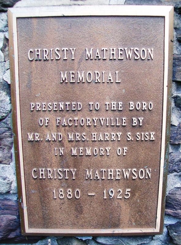 Christy Mathewson Memorial Marker image. Click for full size.