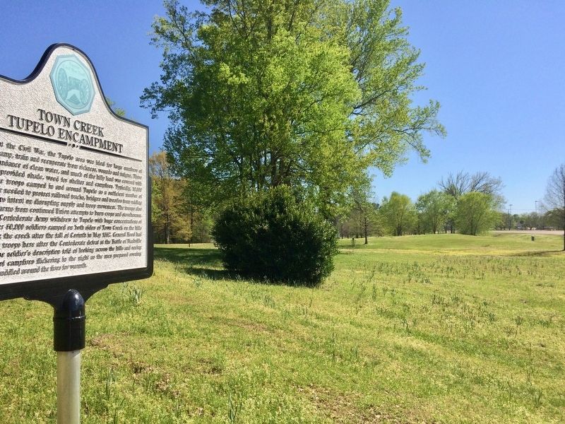 View from marker looking south towards the Elvis Presley Birthplace & Park. image. Click for full size.