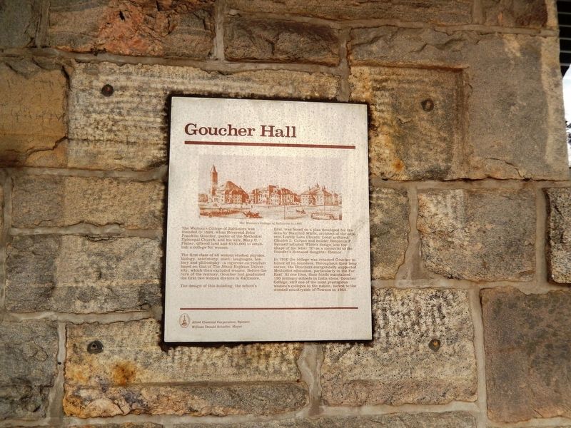 Goucher Hall Marker image. Click for full size.