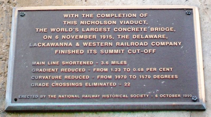 Tunkhannock Viaduct NRHS Marker image. Click for full size.