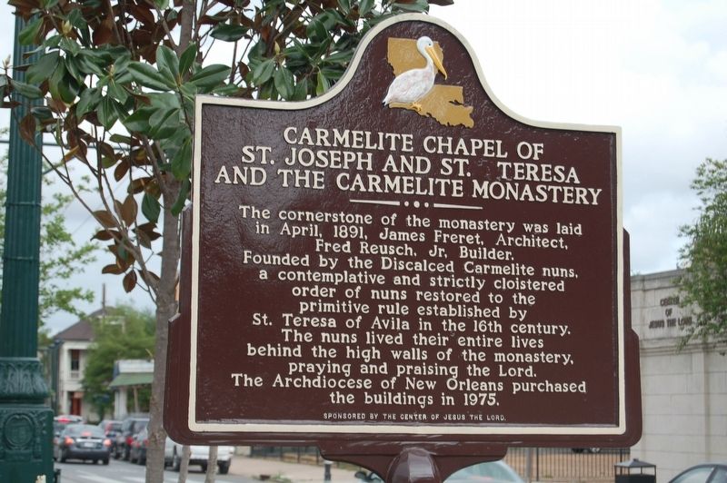 Carmelite Chapel of St. Joseph and St. Teresa and the Carmelite Monastery Marker image. Click for full size.