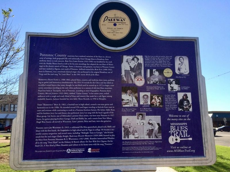Pontotoc County Blues Marker (Rear) image. Click for full size.
