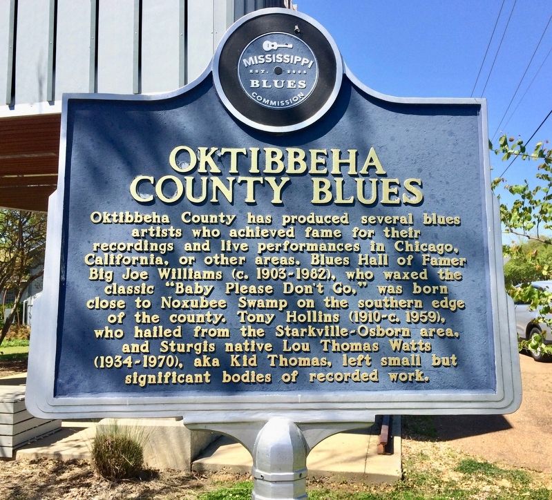 Oktibbeha County Blues Marker (Front) image. Click for full size.