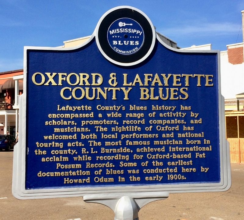 Oxford & Lafayette County Blues Marker image. Click for full size.